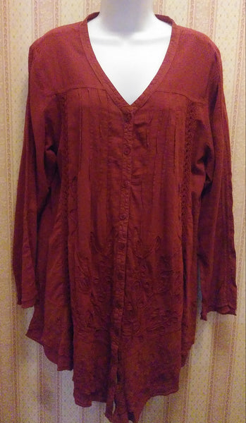 Long Sleeve Button-Down Tunic