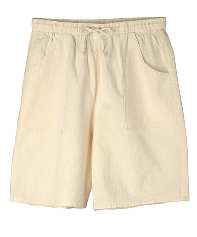 Drawstring walk shorts in crinkle cotton