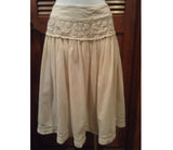 Floral Embroidered Lace Cotton Gauze Skirt