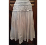 Floral Embroidered-Lace Cotton Gauze Skirt